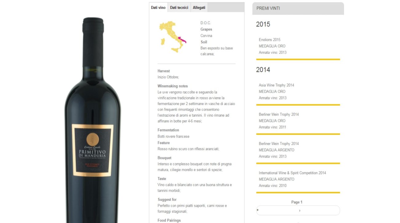 Primitivo di Manduria Doc Corvina Contri Spumanti Spa