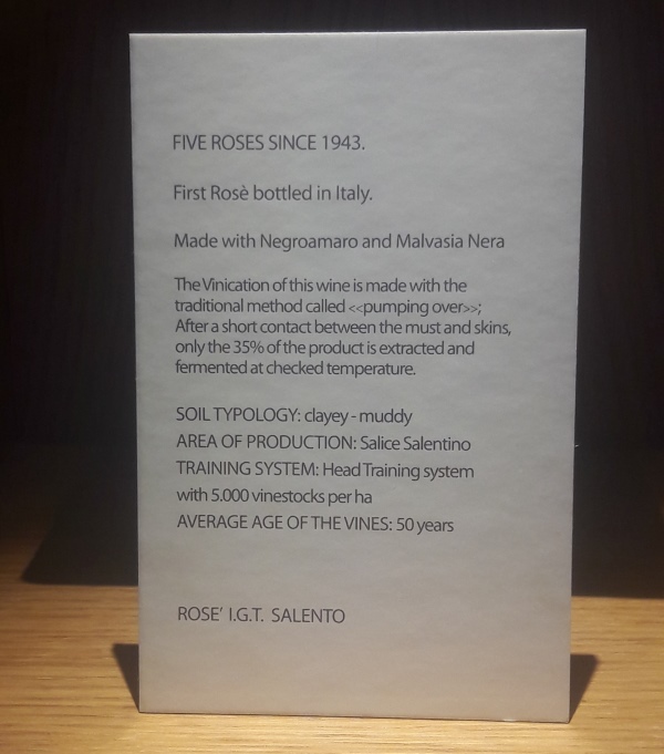 five roses anniversary rosato club leone de castris 2