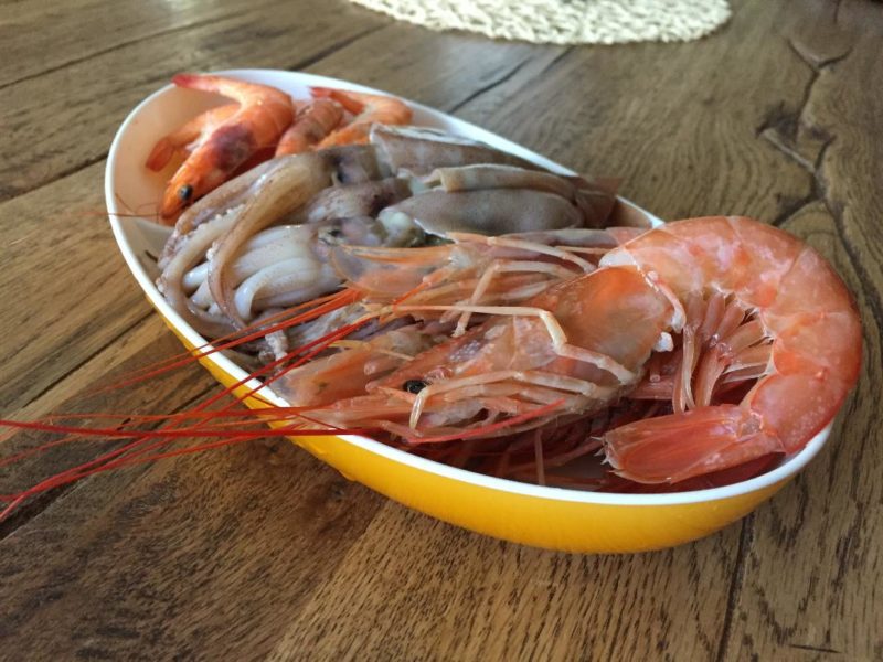 ingredienti per ricetta calamarata ai gamberi