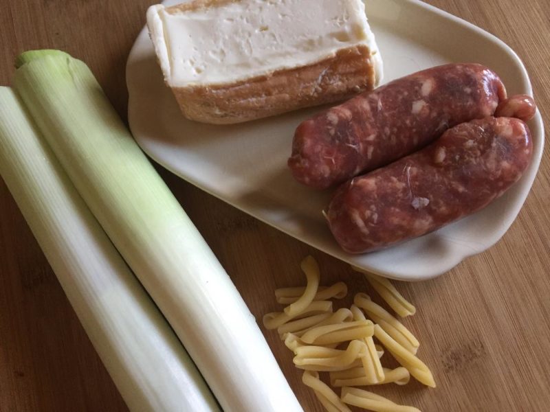 RICETTA Casarecce con crema di porri salsiccia e taleggio