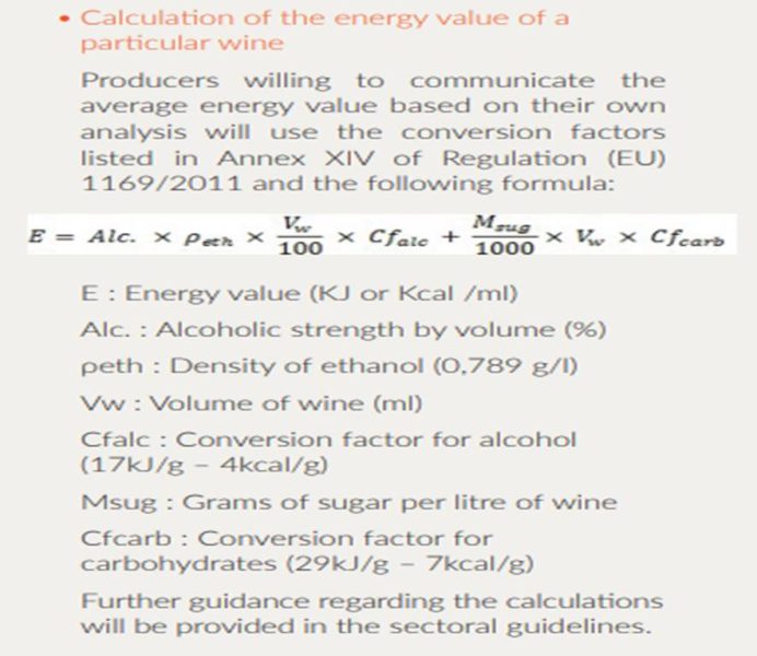 valore nutrizionale calorico del vino efow come calcolare