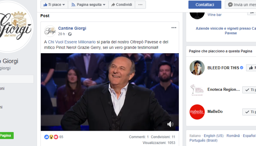 Gerry Scotti e Cantina Giorgi altra beffa allAntritrust a Chi Vuol Essere Milionario