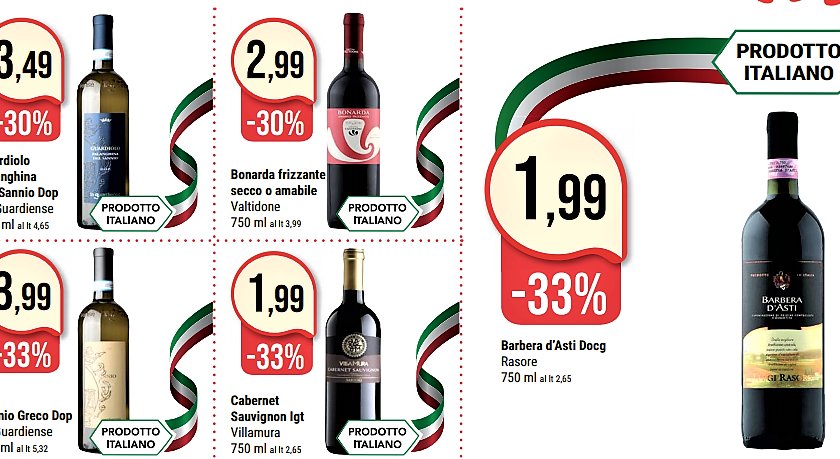 Vini a volantino al supermercato fino a meta maggio le migliori offerte della Gdo