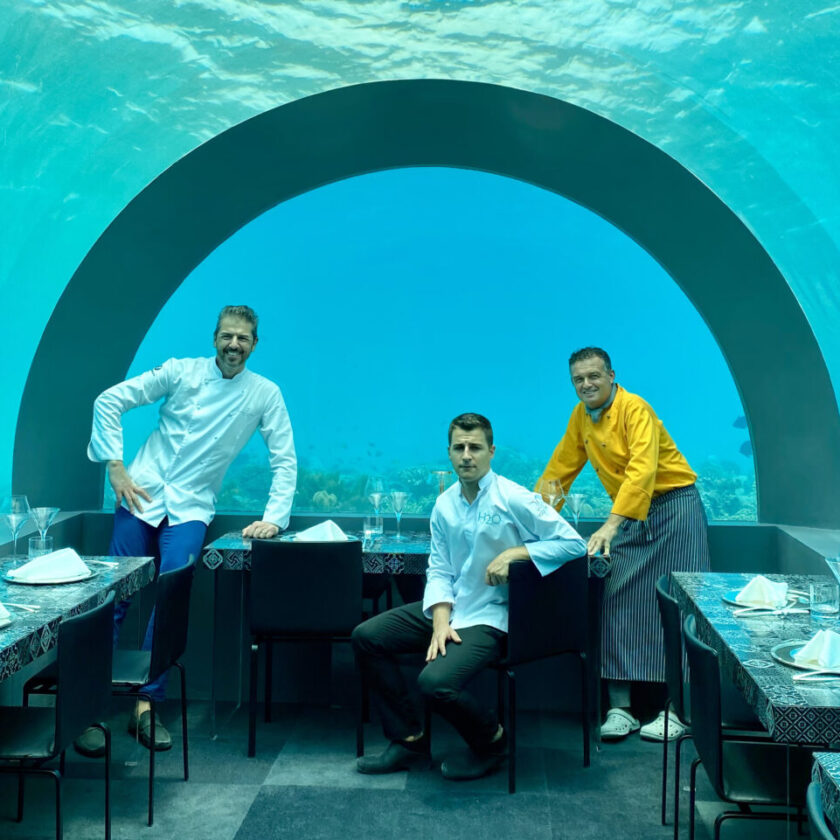 ristorante sott acqua di Andrea Berton alle Maldive h20 underwater restaurant 2 e1617703339529