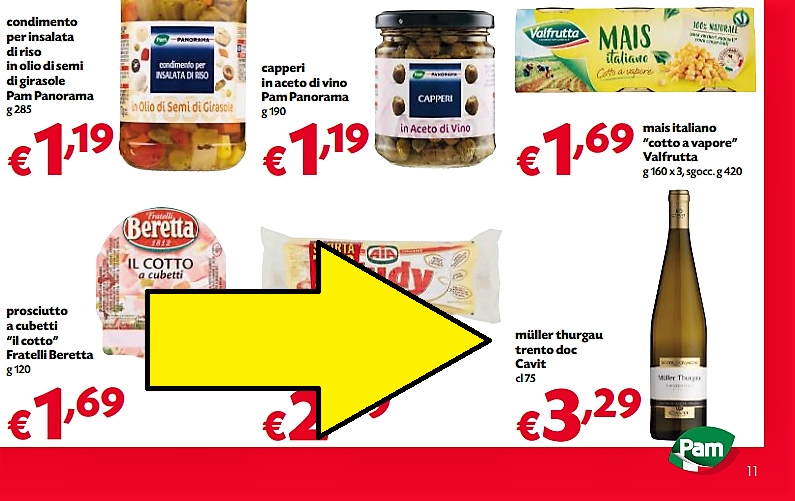 Maggio e i vini in promo da non perdere al super. Strafalcione sul volantino Pam Maggio e i vini in promo da non perdere al super. Strafalcione sul volantino Pam