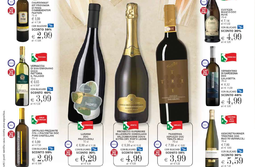 Carta dei Vini supermercati Il Gigante: 65 etichette in promozione fino al 3 ottobre