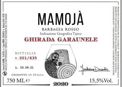 Prima bottiglia dell'Associazione Mamojà: l'etichetta è firmata da Leonardo Terenzoni