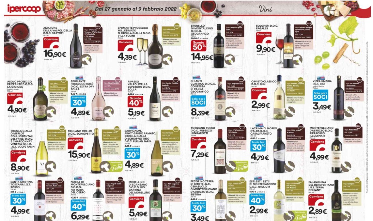 Ipercoop, che volantino! Il vino in promozione a inizio febbraio si compra qui Ipercoop, che volantino! Il vino in promozione a inizio febbraio si compra qui