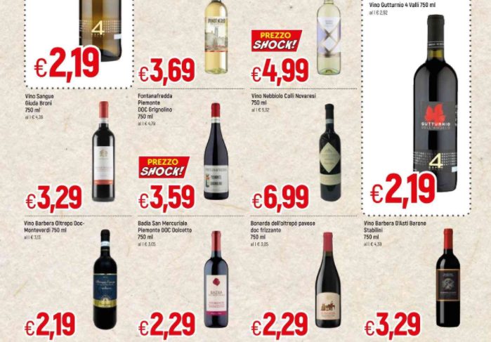 I vini a volantino verso fine mese