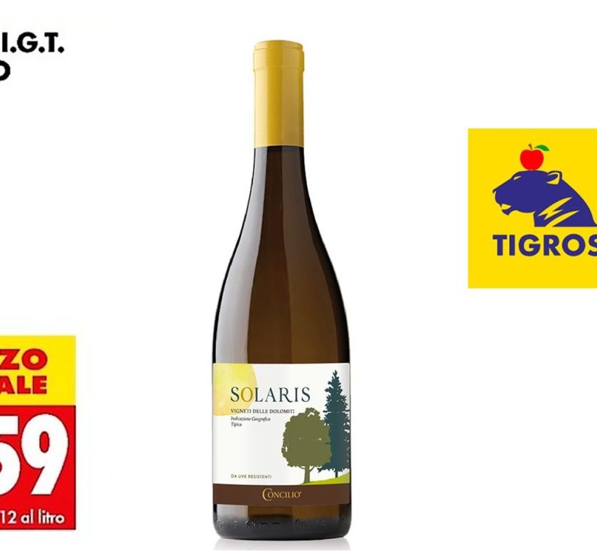 vini da varieta resistenti Piwi sbarcano al supermercato da Tigros il Solaris di Concilio in promo e1651920475630