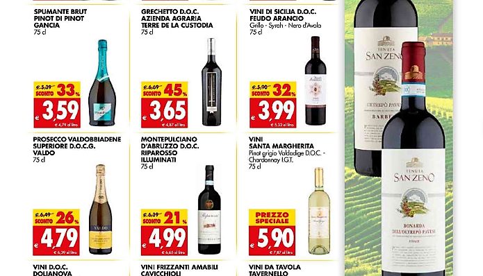 Fine giugno e inizio luglio senza scintille per il vino al supermercato