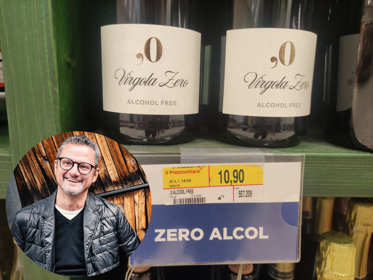 Virgola Zero Alchol Free Sparkling, Dr. Fischer da Esselunga un Riesling della Mosella senza alcol martin foradori