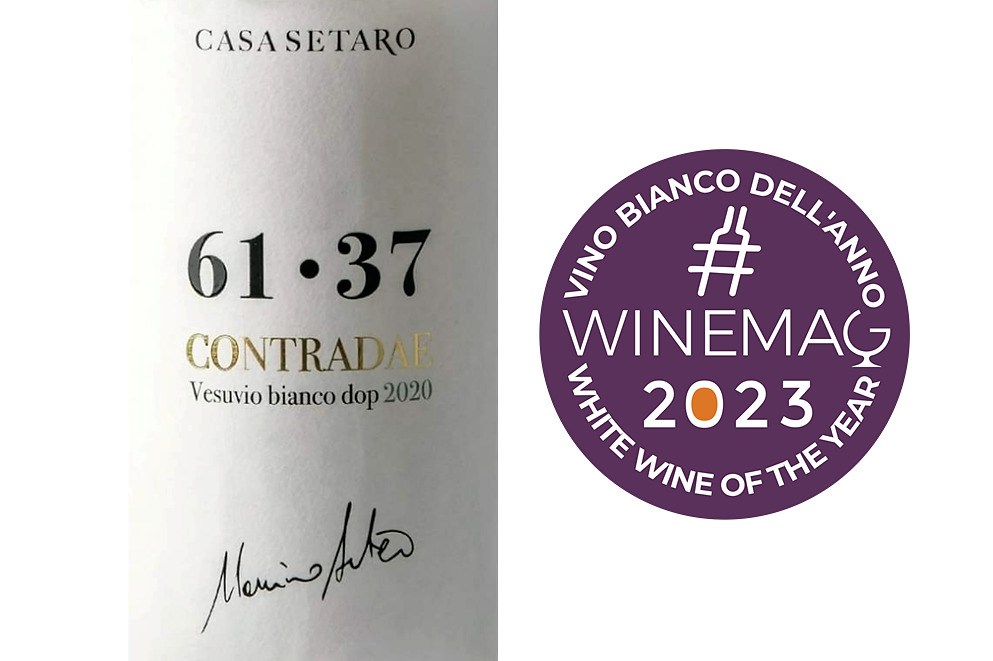 Contradae 61·37 Vesuvio Doc 2019 vino bianco dell'anno per la Guida Top 100 Migliori vini italiani 2023 casa setaro