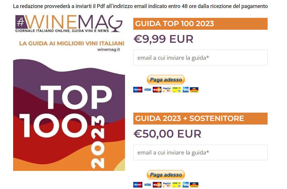 Guida Top 100 Migliori vini italiani 2023 ricevila in un clic