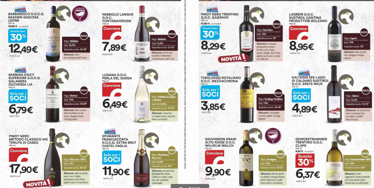 Sprint Esselunga, Ipercoop da sogno i vini da non perdere in promo al supermercato a fine ottobre 2023