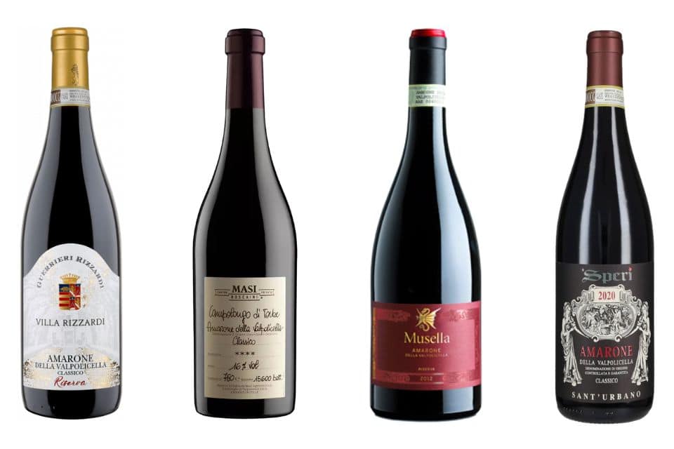 Amarone Famiglie Storiche punteggi ultime 7 annate in commercio nel 2026 villa rizzardi 2020 masi campolongo di torbe 2015 musella 2018 speri sant urbano 2020