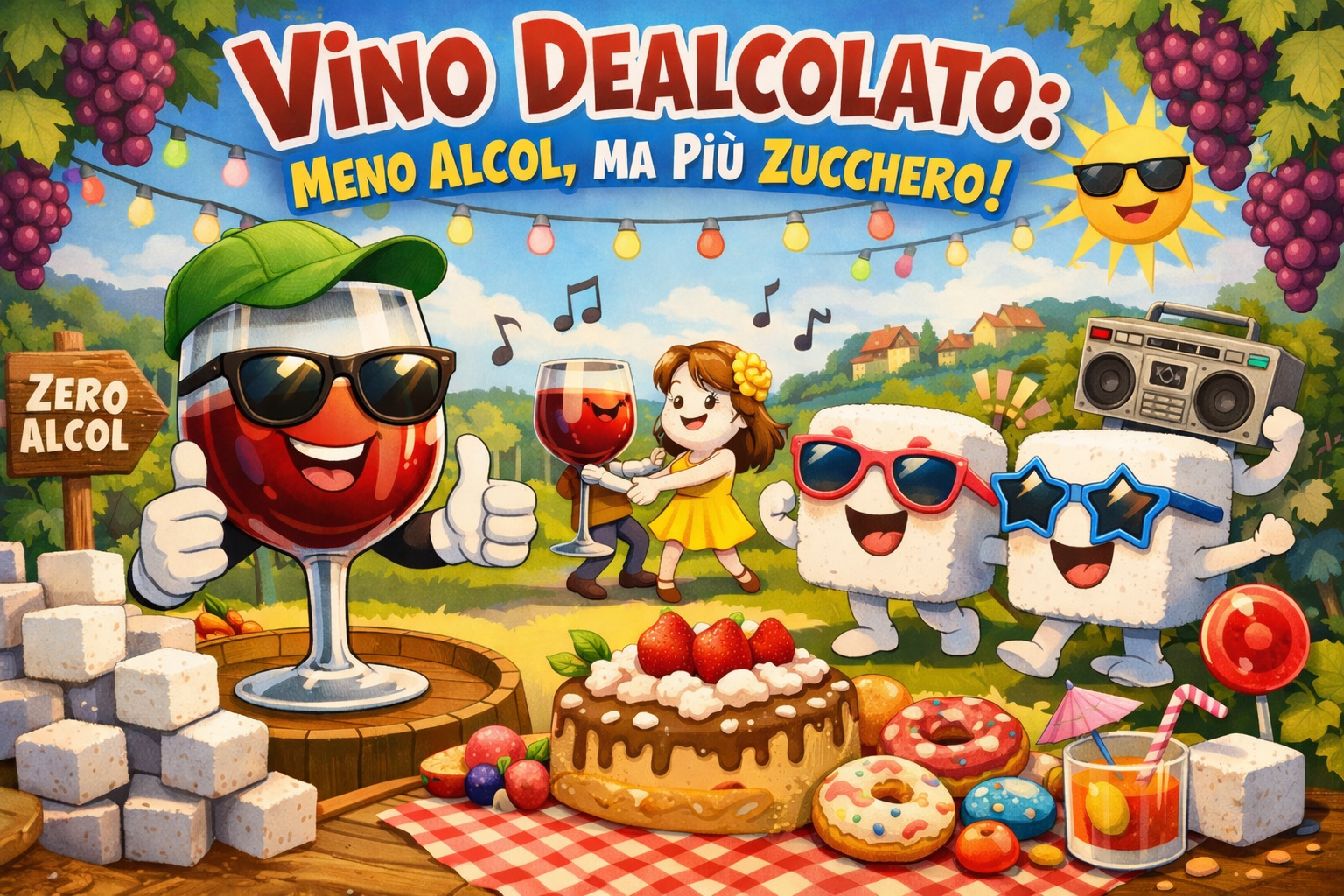 Vino dealcolato meno alcol ma più zucchero è bello