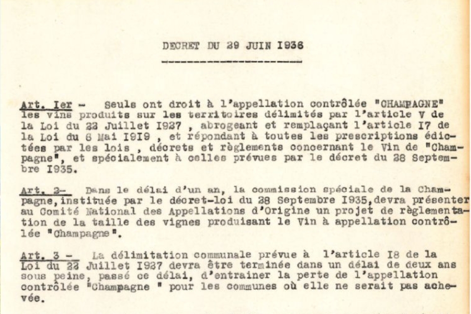 AOC Champagne compie 90 anni il decreto del 1936 che blindò la denominazione Syndicat Général des Vignerons de la Champagne (1)