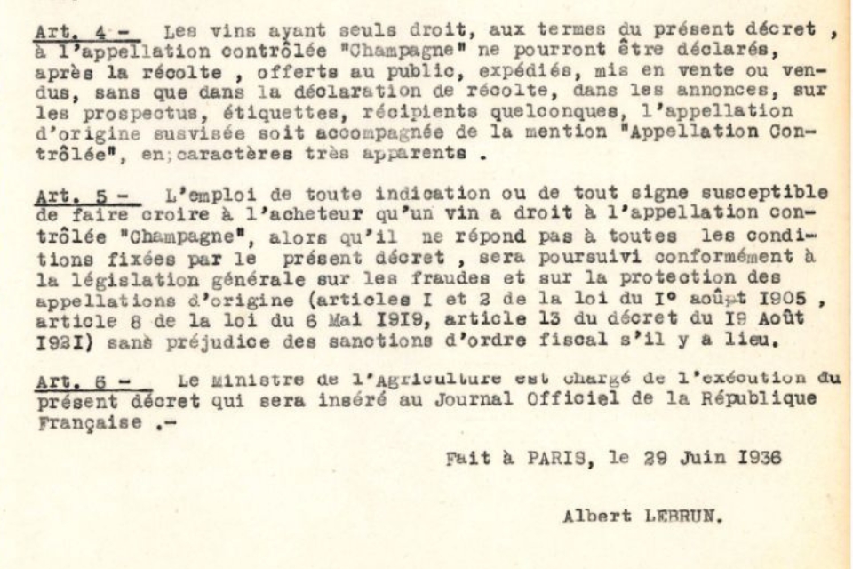 AOC Champagne compie 90 anni il decreto del 1936 che blindò la denominazione Syndicat Général des Vignerons de la Champagne (2)