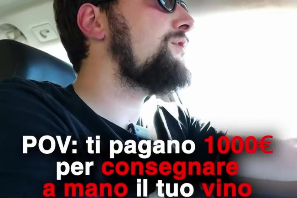 Spedizione a 1000 euro, consegna il vignaiolo in persona il caso Grillo Iole. Mattia Bianchini documenta tutto con 2 reel su Instagram